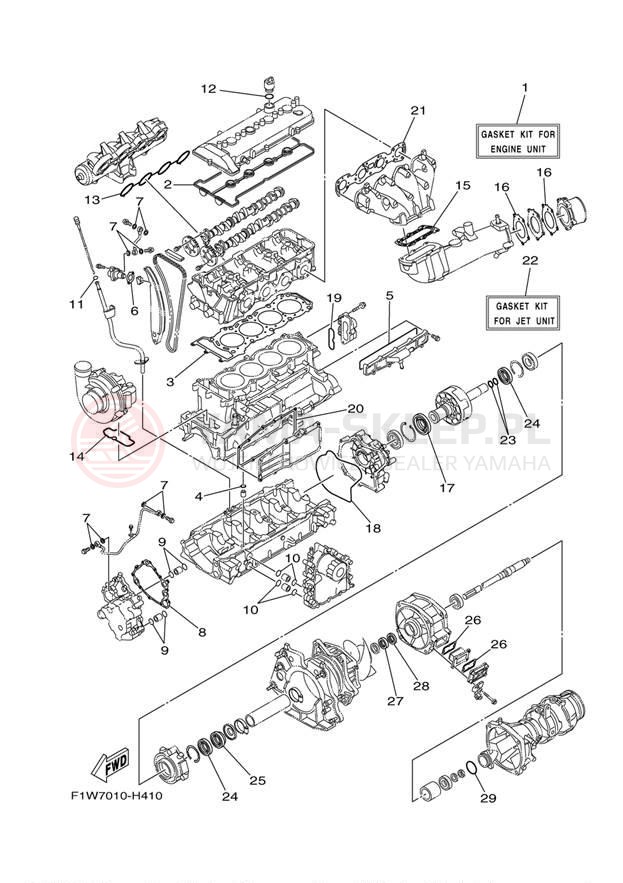 Schemat "Zestaw naprawczy" do Yamaha WAVERUNNER FZR GX1800HB