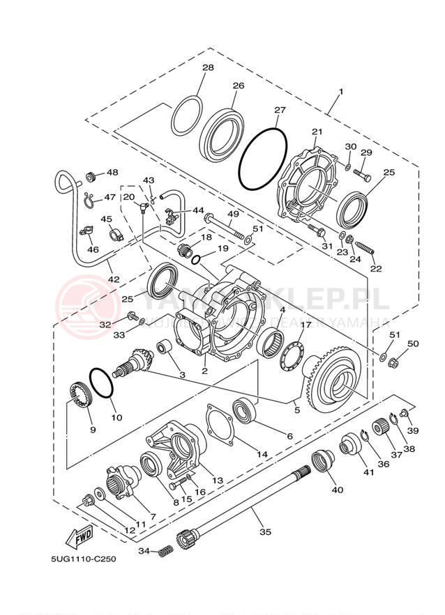 Schemat "Wał napędowy" do Yamaha RHINO 660 YXR66FW