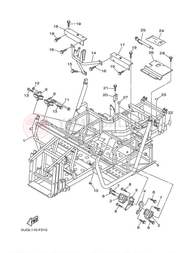 Schemat "rama" do Yamaha RHINO 660 YXR66FW