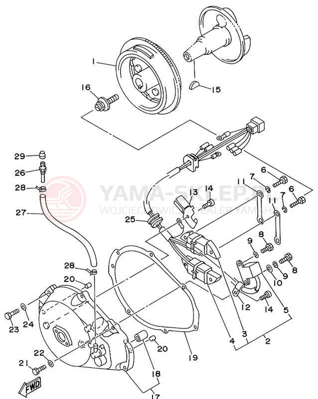 Schemat "prądnica" do Yamaha WAVE RUNNER XL760 XL760X
