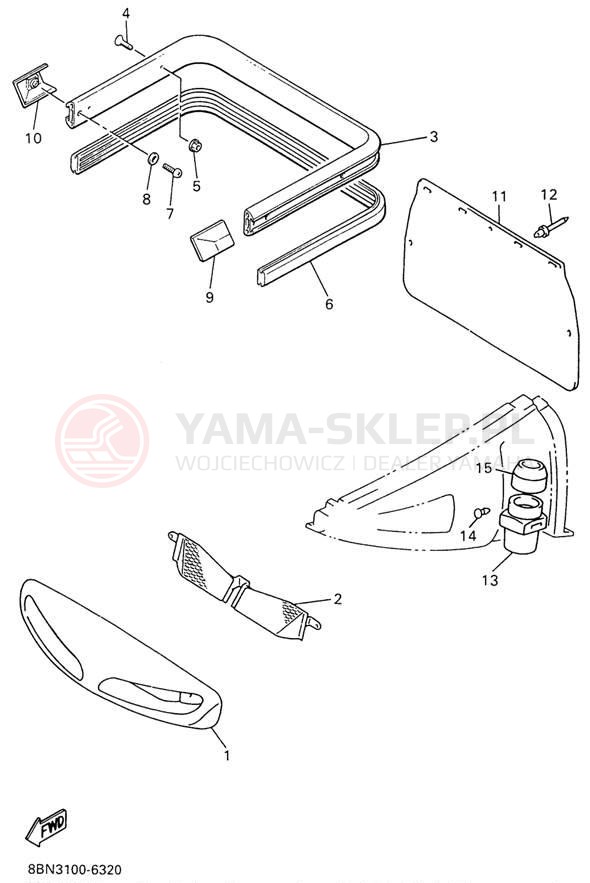 Schemat "zderzak" do Yamaha VMAX 600 MOUNTAIN MAX VX600STW
