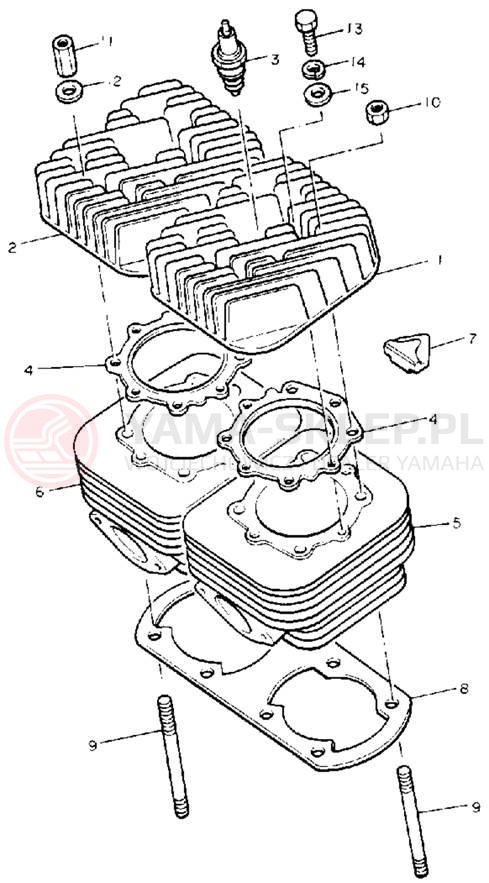 Schemat "cylinder" do Yamaha PHAZER II PZ480S