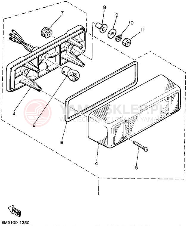 Schemat "lampa tył" do Yamaha SRV SR540G