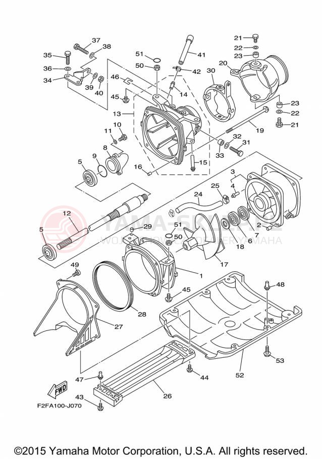 Schemat "JET UNIT" do Yamaha WAVERUNNER SUPER JET SJ700BP