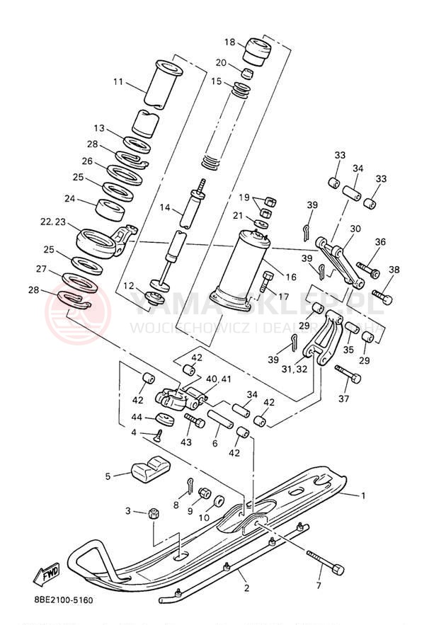 Schemat "płozy" do Yamaha OVATION LE CS340EA