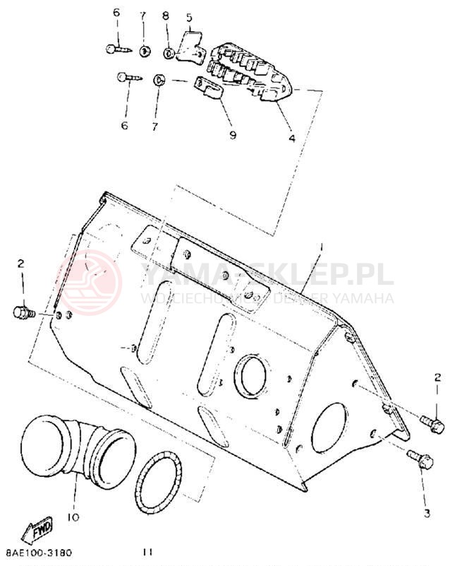 Schemat "STEERING GATE" do Yamaha BRAVO LT (LONG TRACK) BR250TT