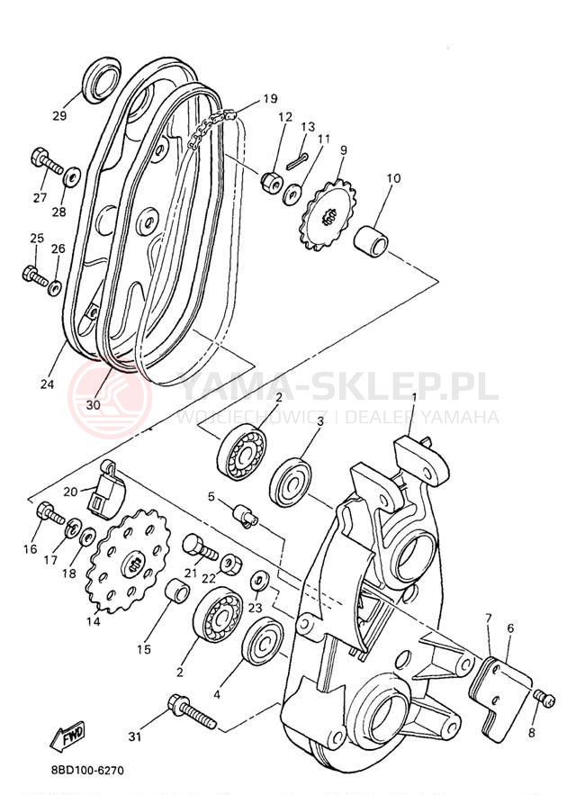 Schemat "Układ napędowy" do Yamaha BRAVO LT BR250TA