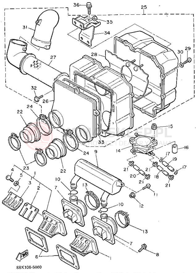 Schemat "Wtrysk paliwa" do Yamaha VENTURE XL VT480V
