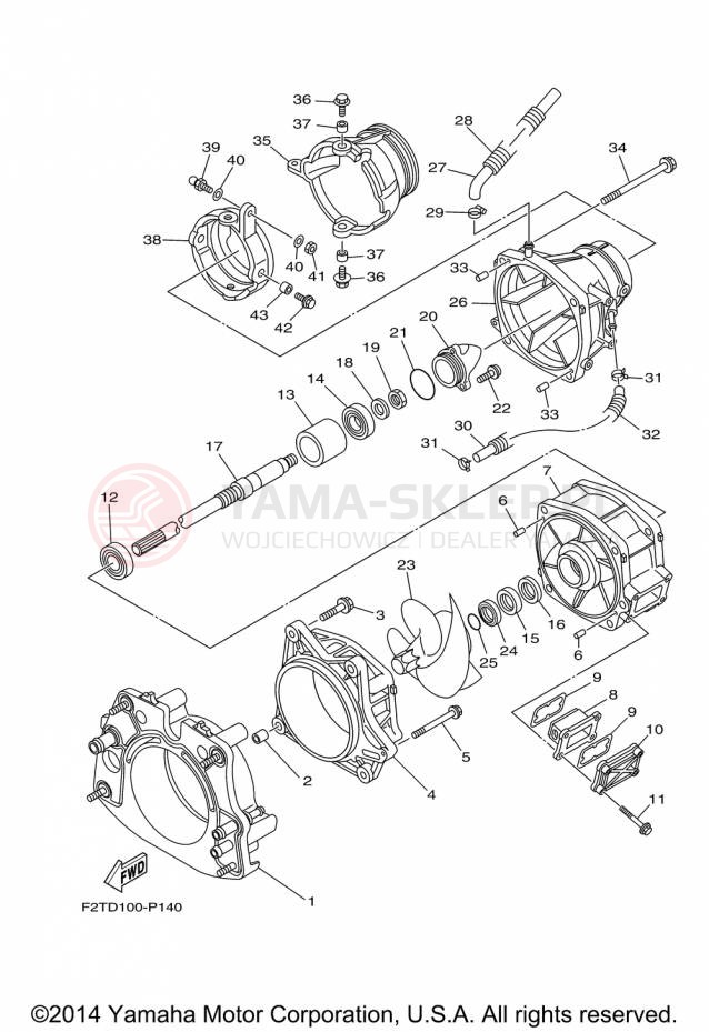 Schemat "JET UNIT" do Yamaha WAVERUNNER FX HO FB1800P