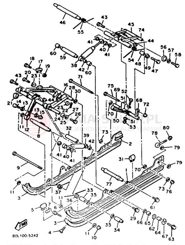 Schemat "Zawieszenie gąsiennicy" do Yamaha PHAZER PZ480K