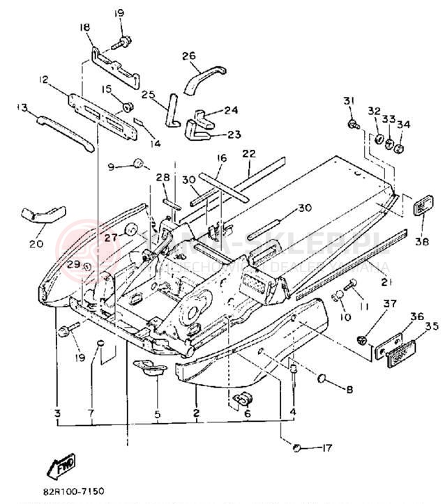 Schemat "rama" do Yamaha BRAVO LT (LONG TRACK) BR250TR