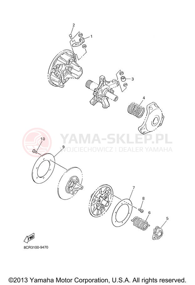 Schemat "DRIVE SETTING" do Yamaha APEX MTX RX10MTXL