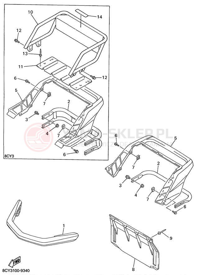 Schemat "zderzak" do Yamaha VT500C/VX500ERC