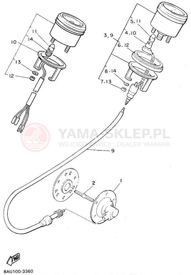 Schemat "licznik" do Yamaha VK540 II VK540EU