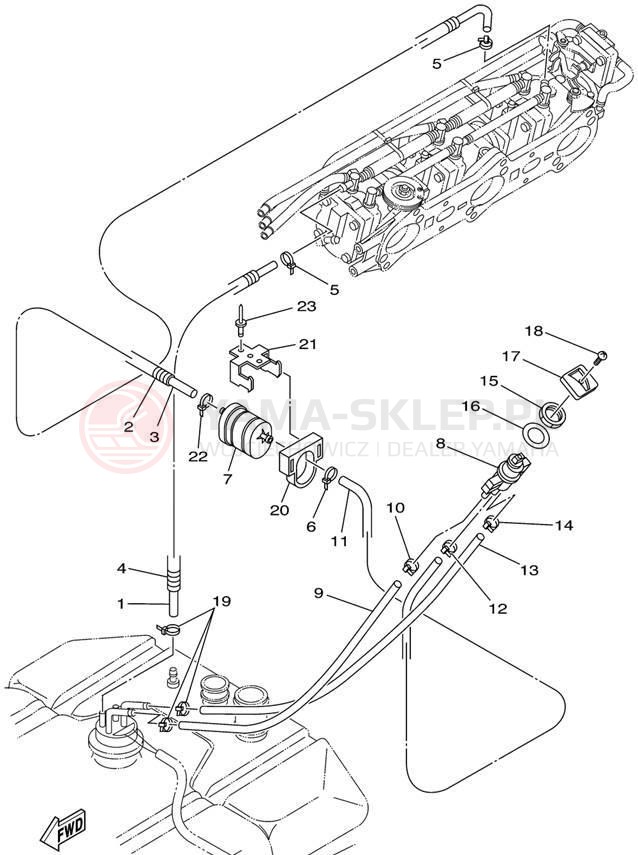 Schemat "Układ paliwowy" do Yamaha XLT1200 XA1200AZ