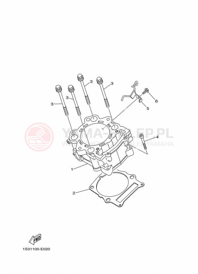 Schemat "cylinder" do Yamaha RAPTOR 700 YFM700RFL