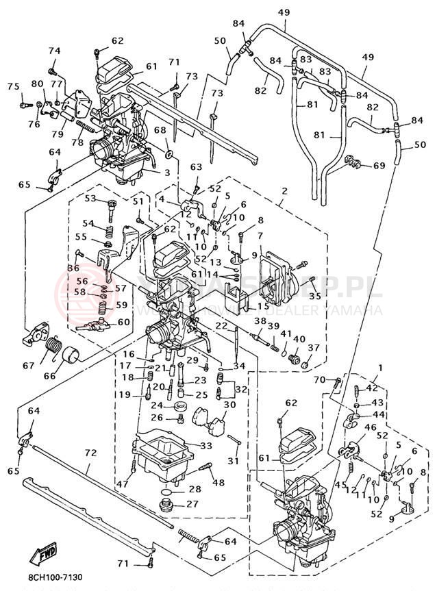 Schemat "gaźnik" do Yamaha MOUNTAIN MAX 700 MM700A/MM600A