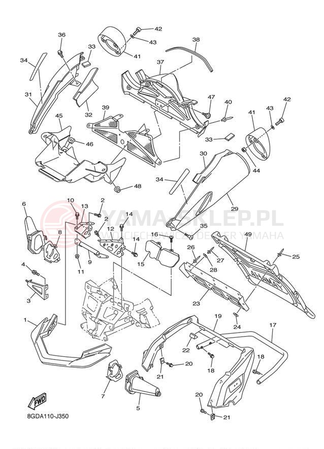 Schemat "zderzak" do Yamaha APEX GT RX10GTZB/RX10GTZL