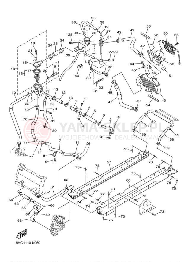 Schemat "Układ chlodzenia" do Yamaha APEX RX10PAL/RX10PAR