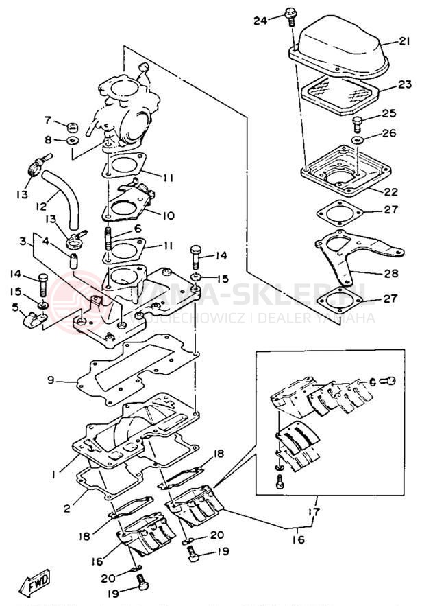 Schemat "Filtr powietrza" do Yamaha WAVERUNNER LX WR650R