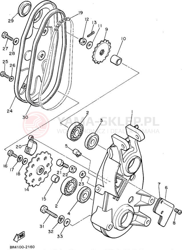 Schemat "Układ napędowy" do Yamaha BRAVO LT BR250TV