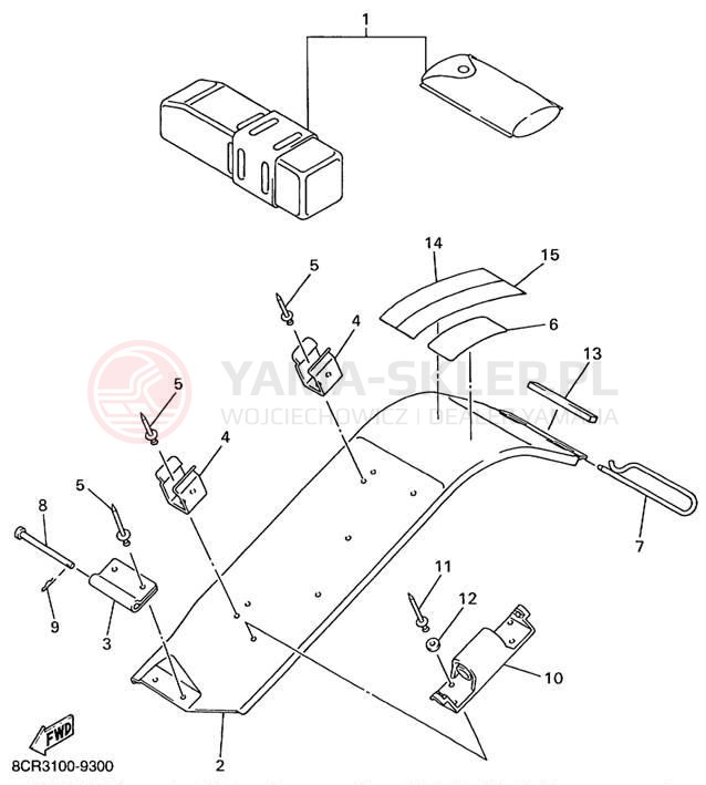 Schemat "GUARD - LUGGAGE BOX" do Yamaha MOUNTAIN MAX 600 MM600PC