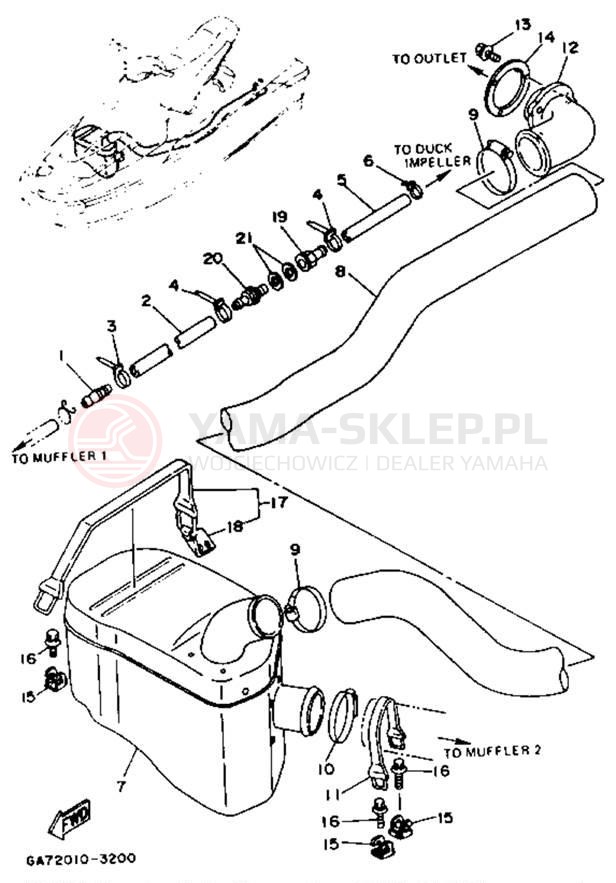 Schemat "Wydech końcowy" do Yamaha WAVE BLASTER WB700R