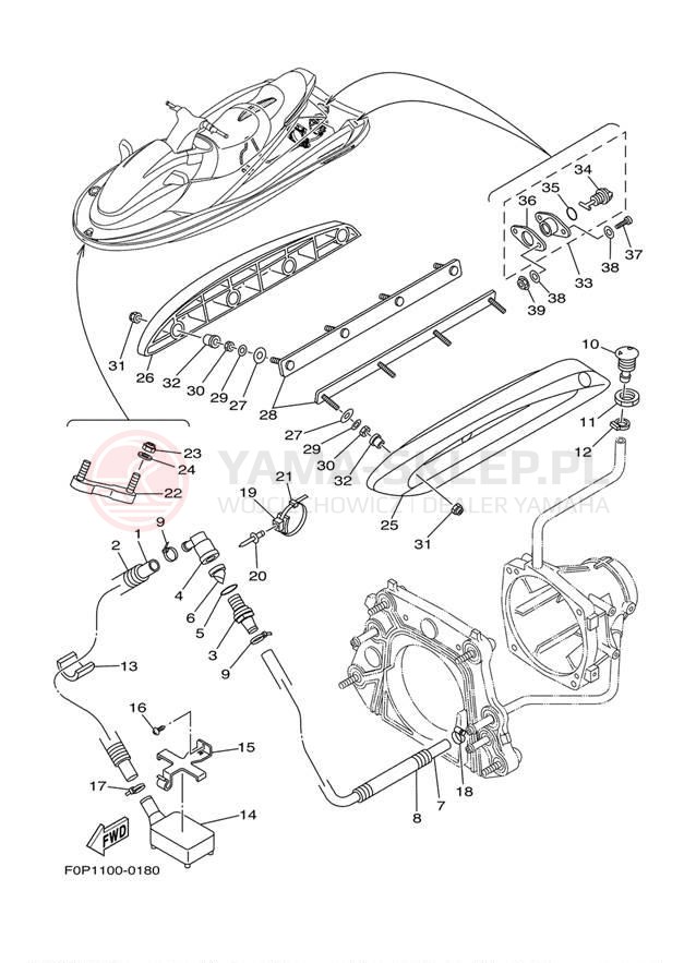 Schemat "HULL & DECK" do Yamaha XL800 XA800Z