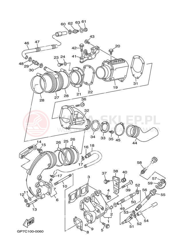 Schemat "wydech" do Yamaha GP760 GP760Y