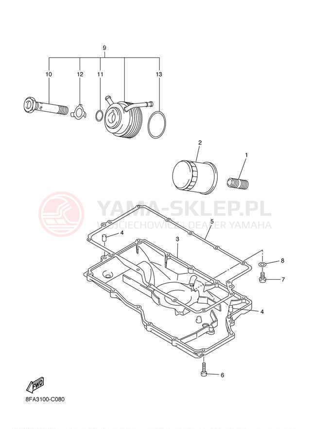 Schemat "Filtr oleju" do Yamaha RX WARRIOR RXW10J/RXW10SJ