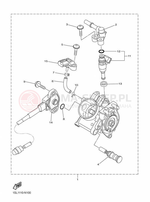 Schemat "Wtrysk paliwa" do Yamaha YZ450F YZ450FFL/YZ450FFW