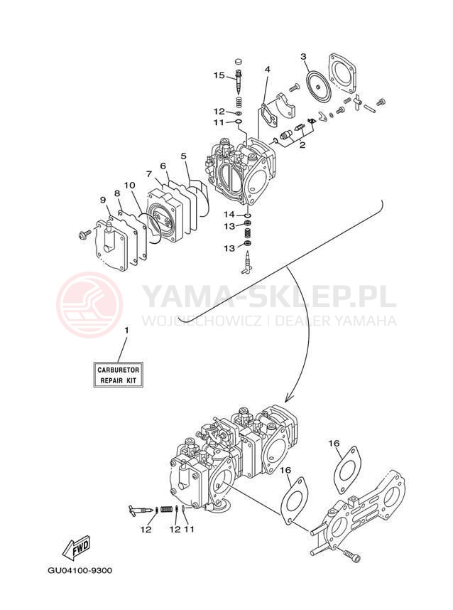 Schemat "Zestaw naprawczy" do Yamaha XLT800 XA800AA