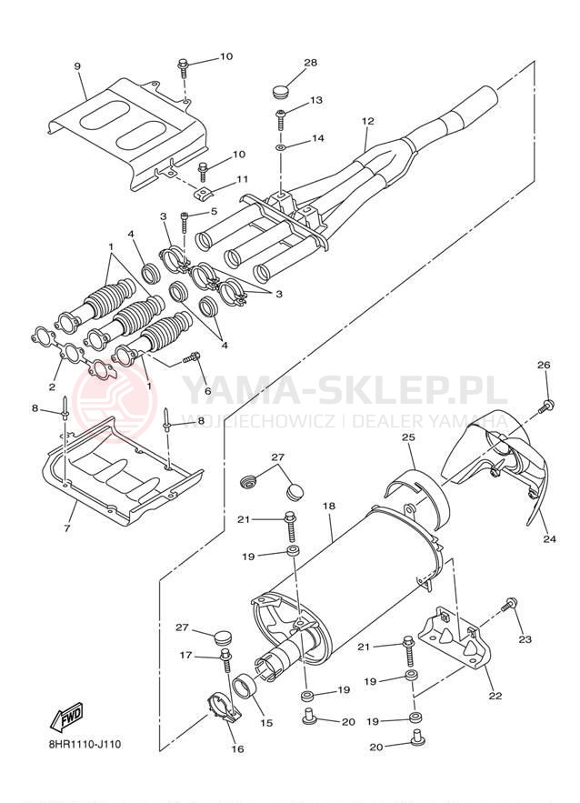 Schemat "Wydech końcowy" do Yamaha FX NYTRO MTX FX10M53Z