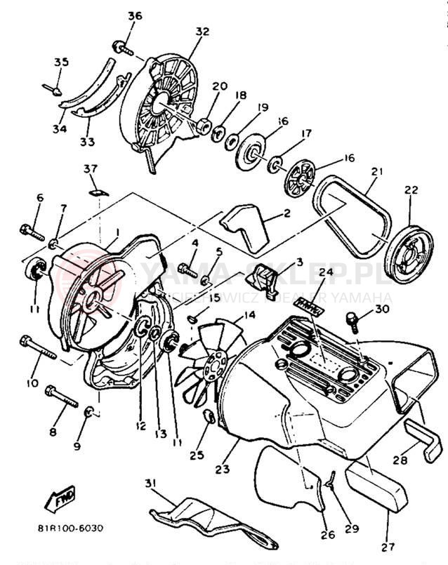 Schemat "Obudowa wentylatora" do Yamaha XLV XL540K