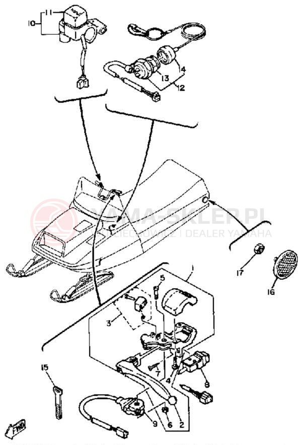 Schemat "układ elektryczny" do Yamaha ET250D