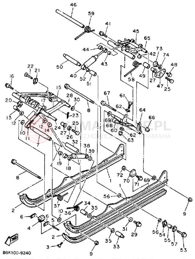 Schemat "Zawieszenie gąsiennicy" do Yamaha VK540 VK540EN