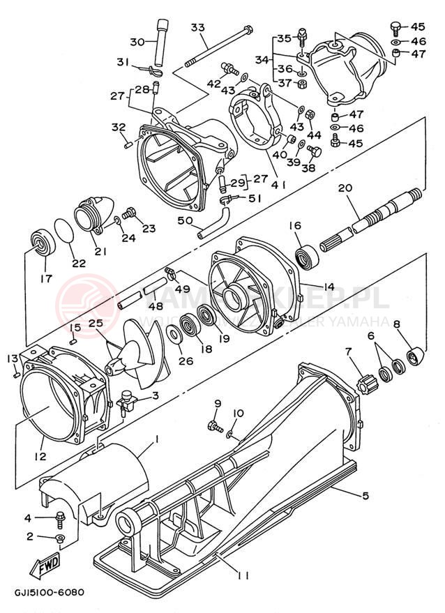 Schemat "JET UNIT" do Yamaha WAVE RAIDER 1100 RA1100U