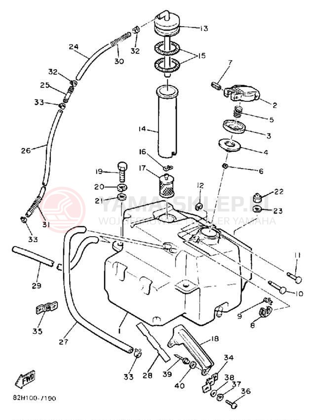 Schemat "zbiornik paliwa" do Yamaha ET340TL