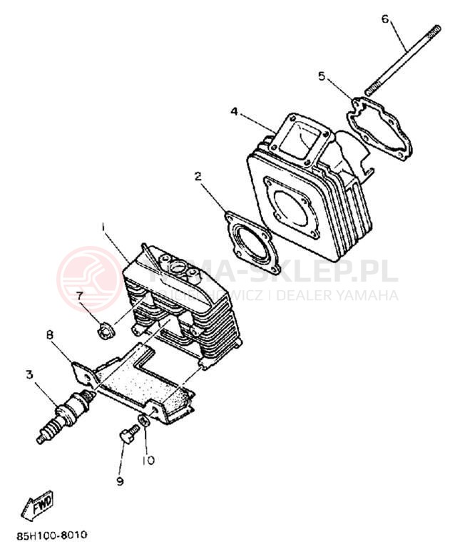 Schemat "cylinder" do Yamaha SNOSCOOT SV80N