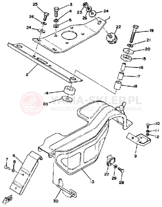 Schemat "Mocowanie silnika" do Yamaha ET250C