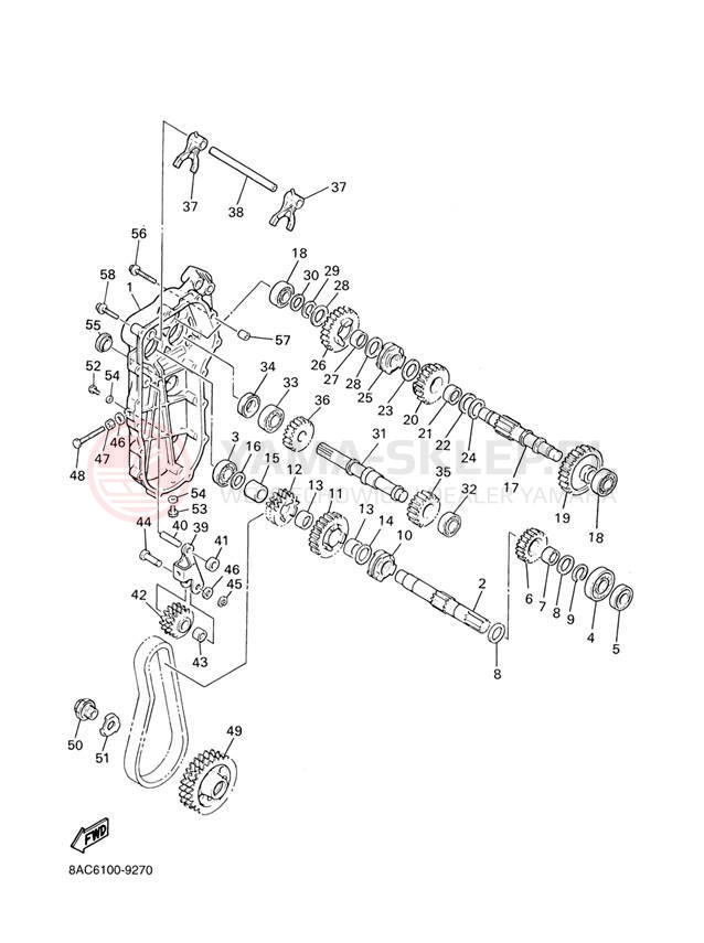 Schemat "Układ napędowy" do Yamaha VK 540 III VK540EH