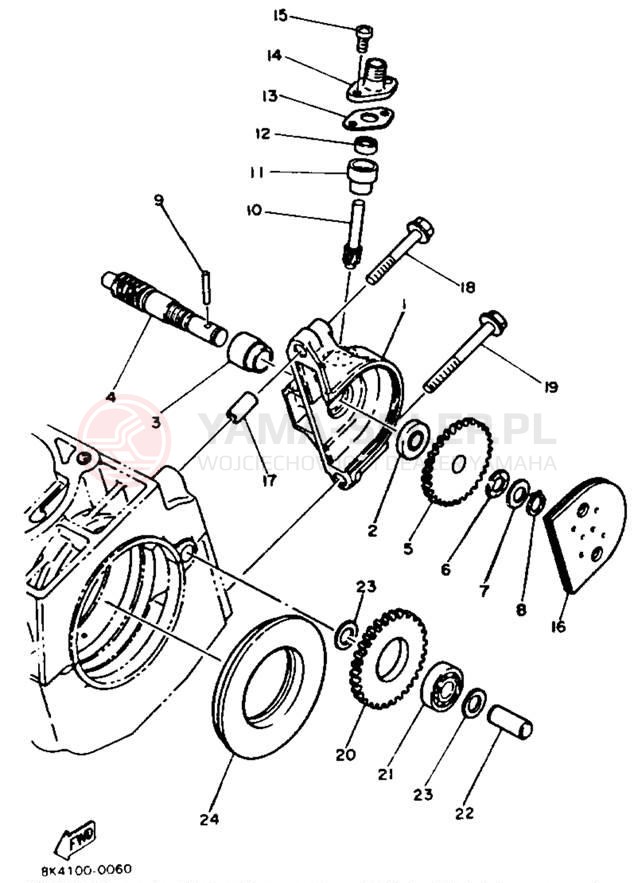 Schemat "PUMP DRIVE - GEAR" do Yamaha XLV XL540K
