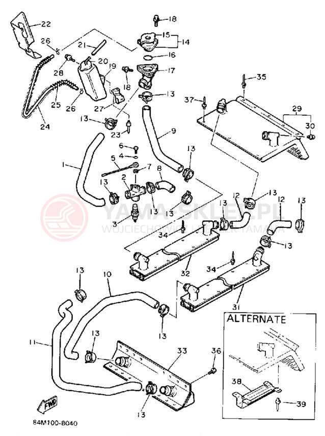 Schemat "Układ chlodzenia" do Yamaha EXCITER EX570M