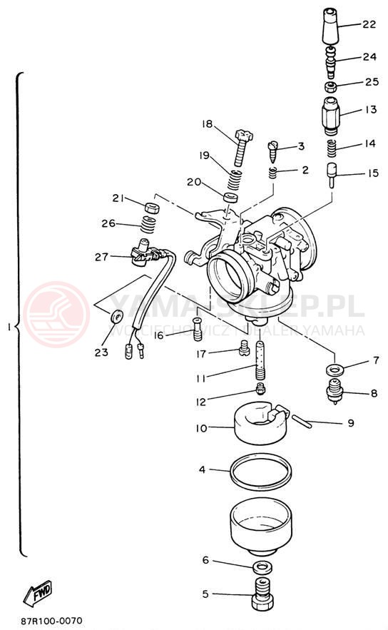 Schemat "Gaźnik" do Yamaha VK540 II VK540EW