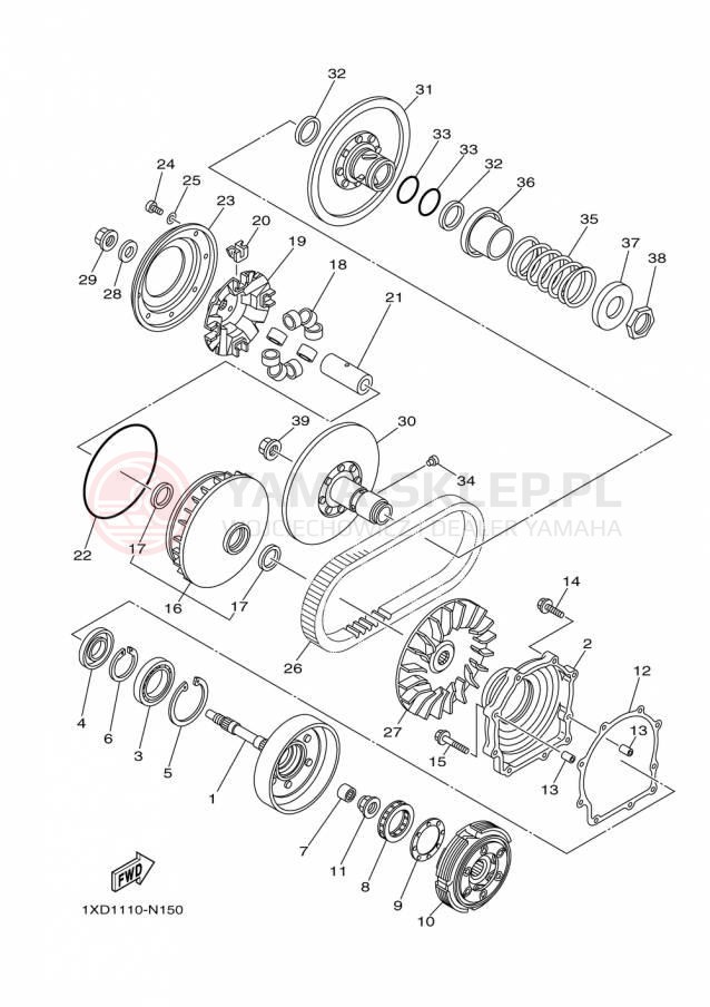 Schemat "sprzęgło" do Yamaha VIKING YXM700DFL