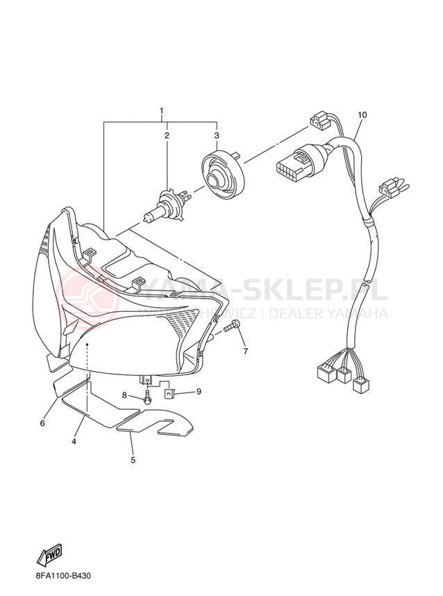 Schemat "Lampa przód" do Yamaha RX-1 MOUNTAIN RX10MJ/RX10MSJ