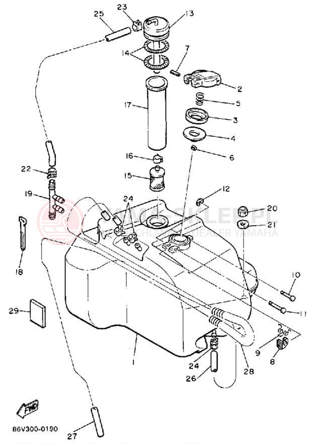 Schemat "zbiornik paliwa" do Yamaha VK540 VK540ER
