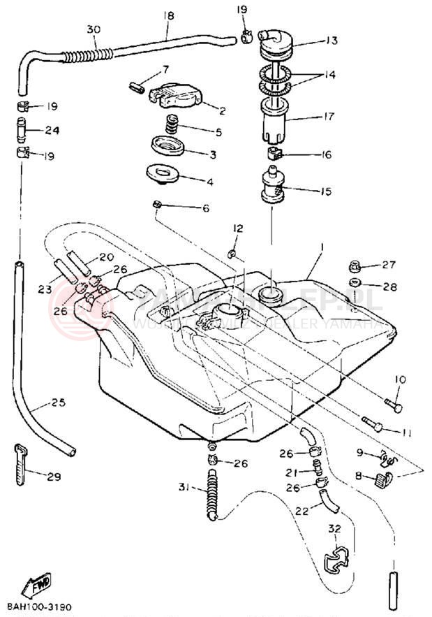 Schemat "zbiornik paliwa" do Yamaha OVATION LE CS340ET
