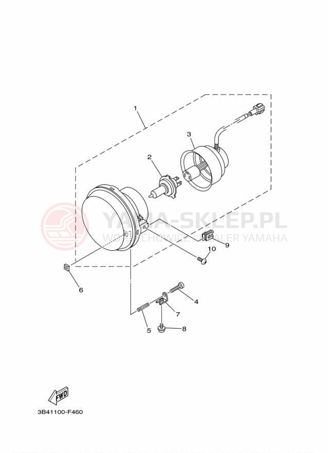 Schemat "Lampa przód" do Yamaha VIKING EPS YXM700PFG/YXM700PFR