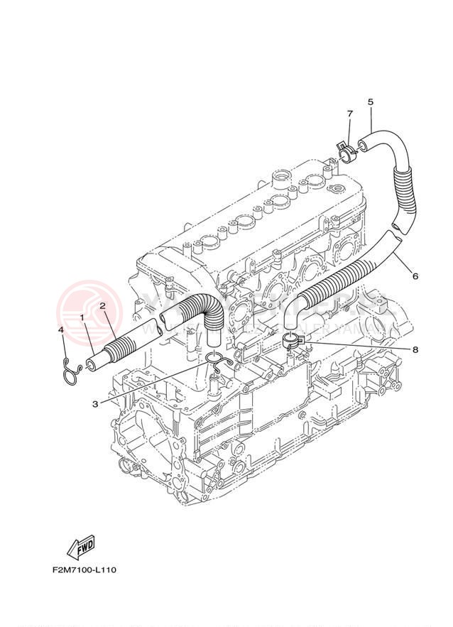 Schemat "Odpowietrzenie układu smarowania" do Yamaha WAVERUNNER FX HO FB1800N